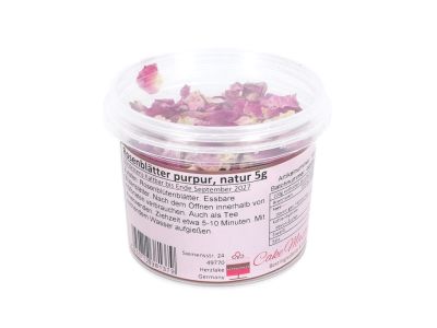 Ядливи сушени цветя - Розов цвят - Листенца - лилав - 5гр