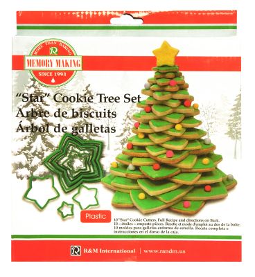 Комплект пластмасове резци - 3D Коледна елха - 10 броя