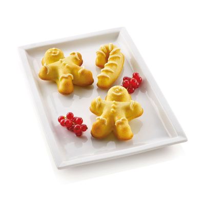 Силиконова форма Silikomart - Джинджифилово човече и ментово бастунче