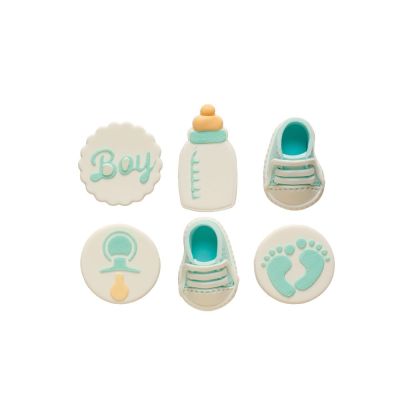 Захарна декорация - Baby Party - Синьо- 6 броя - Decora