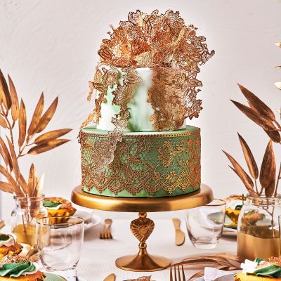 Готова за употреба дантела за торта - Перлено златиста - FunCakes 200 г