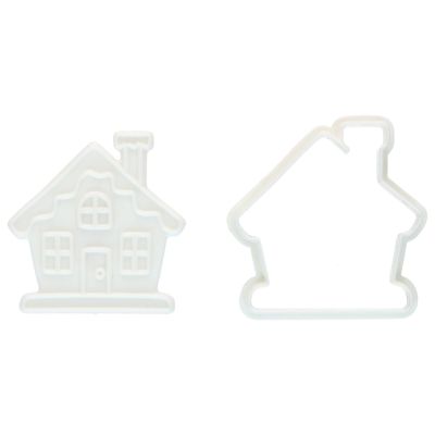 Резец за сладки с релефен печат &bdquo;Коледна къщичка&ldquo; Wilton &ndash; 7,5 см