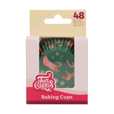 Комплект хартиени форми за мъфини - Коледа  - 48 броя - FunCakes