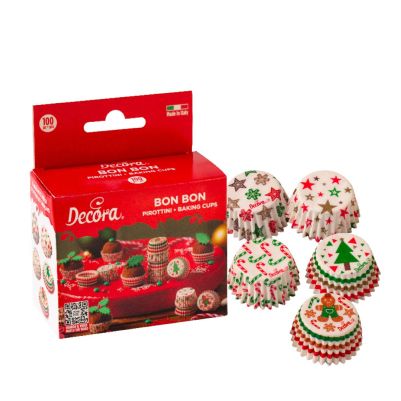 Хартиени форми за бонбони - Xmas ø 27мм- 100 броя