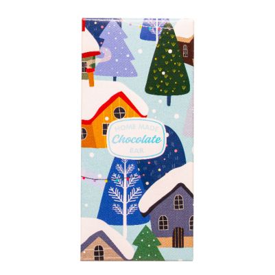 Комплект кутии за шоколад - Коледно село - 7.5 x 16 x 2.5 см - 5 броя