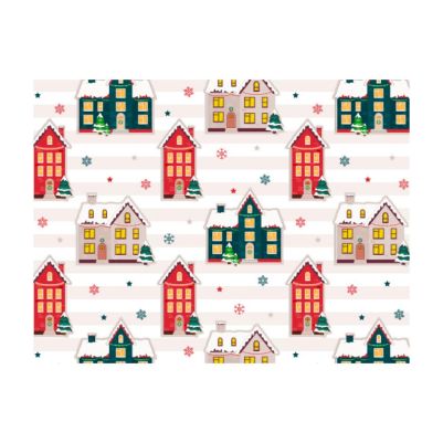 Кутия за бисквитки - 18 х 13,5 х 7,5 см - Коледен пейзаж