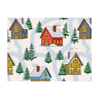 Кутия за бисквитки - 18 х 13,5 х 7,5 см - Коледно село