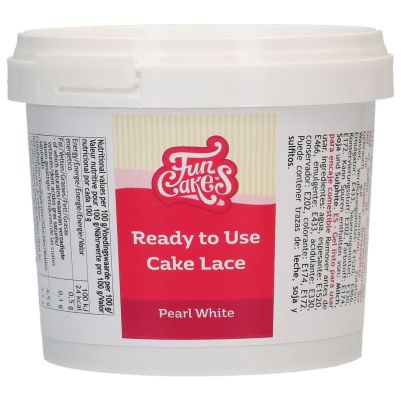 Готова за употреба дантела за торта - Перлено бяла - FunCakes 200 г
