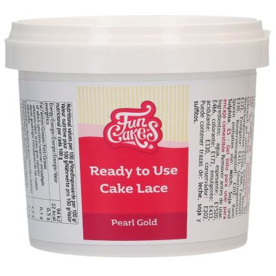 Готова за употреба дантела за торта - Перлено златиста - FunCakes 200 г