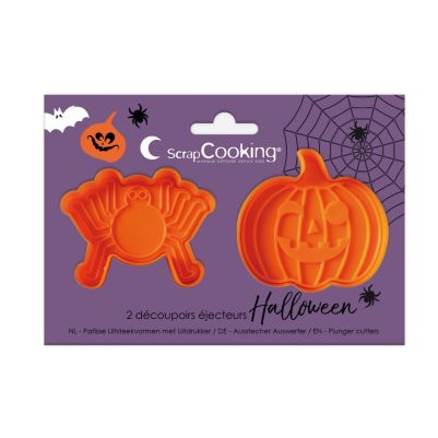 Комплект пластмасови резеци с бутало - Halloween -Scrapcooking