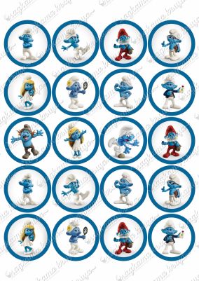 Принт декорация - Smurfs 1 - 50mm