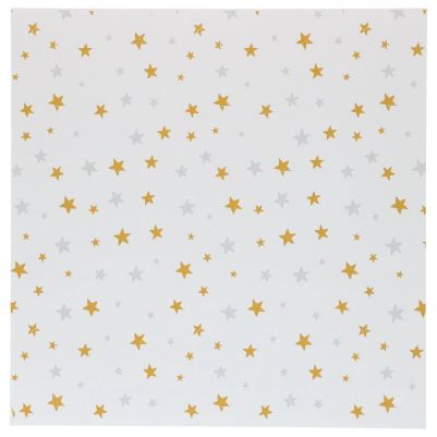 Хартиена подложка за кутия за бенто торта - златисто-сребърни звезди - 50 броя