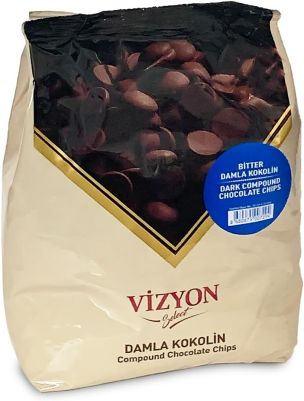 Vizyon Черен термоустойчив шоколад на капки- 1 кг