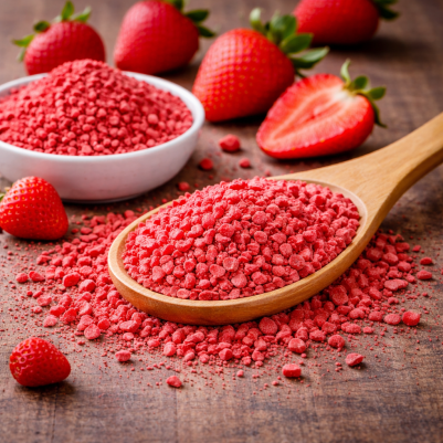 Лиофилизирани ягоди на гранули - 2-4мм - 15гр