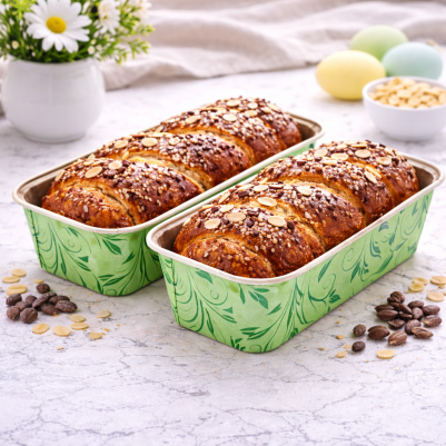 Хартиени форми за печене - Зелени - 450 грама - 5 броя 