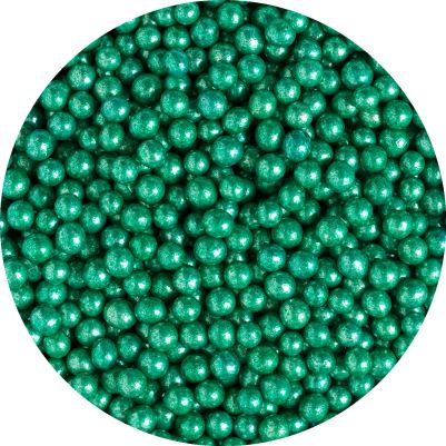 Захарна декорация - Перла - Зелен металик - 5мм - 80гр