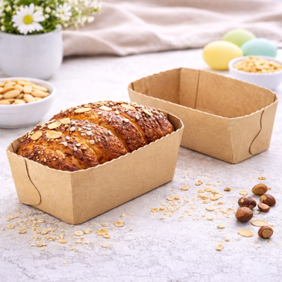 Хартиена форма за печене за хляб и сладкиши - 15,3 x 8,8 x 6 h cm – 300гр - 5 броя.