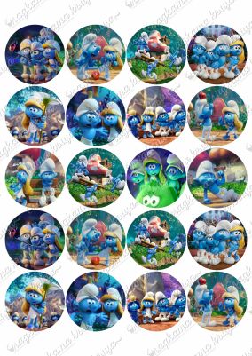 Принт декорация - Smurfs 2 - 50mm