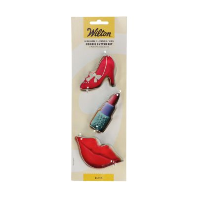 Комплект метални резци - Дамска обувка, Червило и устни - Wilton