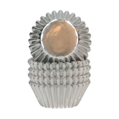 Хартиени форми за мини мъфини - Металик Сребро- 160 броя - Wilton