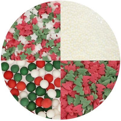 Захарна декорация - 4 в 1 Mix Traditional Christmas - 100 гр - Wilton