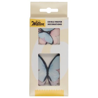 Комплект вафлена декорация Wilton - Пастелни пеперуди - 8 броя