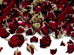 Ядливи сушени цветя - Розов цвят - Пъпка -  Тъмно червено  - 20 гр