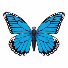 Вафлена декорация - Сини Пеперуди - 30 броя